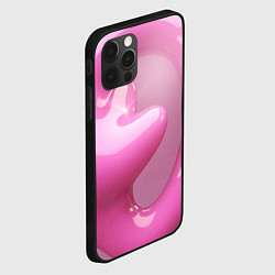 Чехол для iPhone 12 Pro Max Розовые краски абстракция, цвет: 3D-черный — фото 2