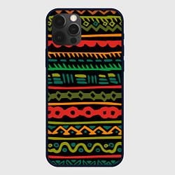 Чехол iPhone 12 Pro Max Ethnic ornament on black