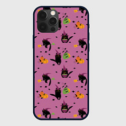 Чехол для iPhone 12 Pro Max Хэллоуин и кот ведьмы, цвет: 3D-черный
