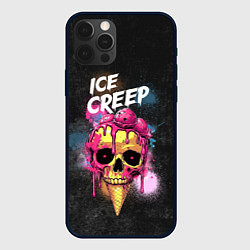 Чехол iPhone 12 Pro Max Ice creep - рожок мороженого черепа