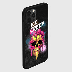 Чехол для iPhone 12 Pro Max Ice creep - рожок мороженого черепа, цвет: 3D-черный — фото 2