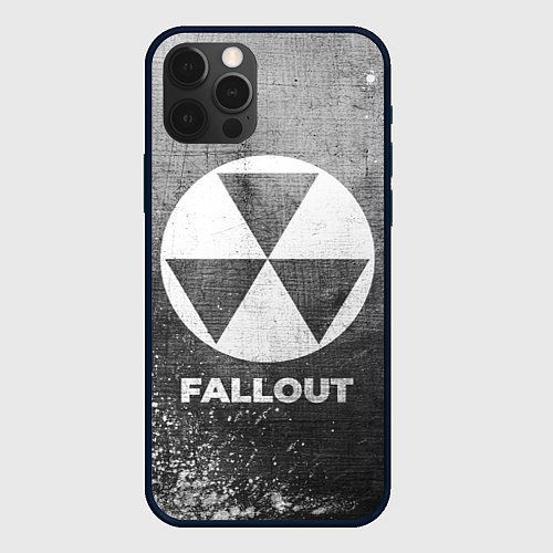 Чехол iPhone 12 Pro Max Fallout - grey gradient / 3D-Черный – фото 1