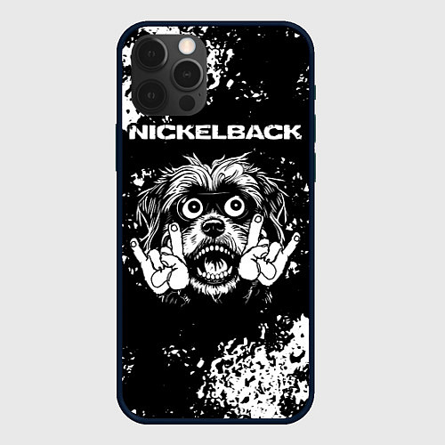 Чехол iPhone 12 Pro Max Nickelback рок пес / 3D-Черный – фото 1