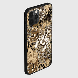 Чехол для iPhone 12 Pro Max Колесо сансары Будда и Ганеша, цвет: 3D-черный — фото 2
