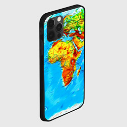 Чехол для iPhone 12 Pro Max Мировая карта краски, цвет: 3D-черный — фото 2