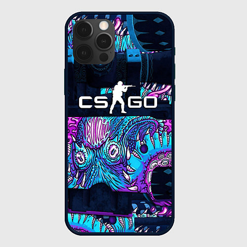 Чехол iPhone 12 Pro Max CS GO neon blob / 3D-Черный – фото 1