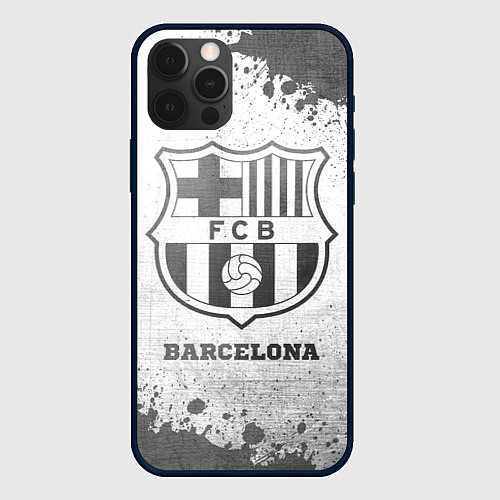 Чехол iPhone 12 Pro Max Barcelona - white gradient / 3D-Черный – фото 1