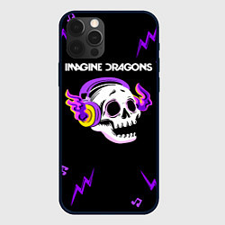 Чехол iPhone 12 Pro Max Imagine Dragons неоновый череп