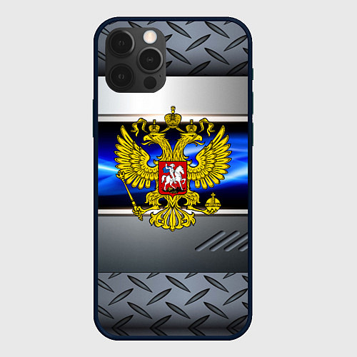 Чехол iPhone 12 Pro Max Нано Россия герб / 3D-Черный – фото 1