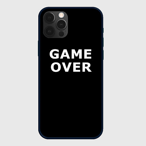 Чехол iPhone 12 Pro Max Game over white logo / 3D-Черный – фото 1