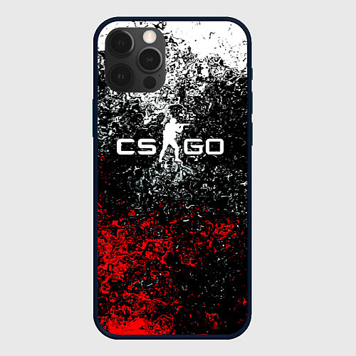 Чехол iPhone 12 Pro Max CSGO брызги красок / 3D-Черный – фото 1