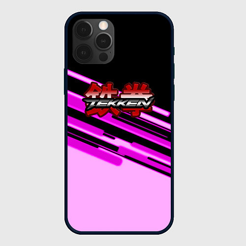 Чехол iPhone 12 Pro Max Tekken pink line / 3D-Черный – фото 1