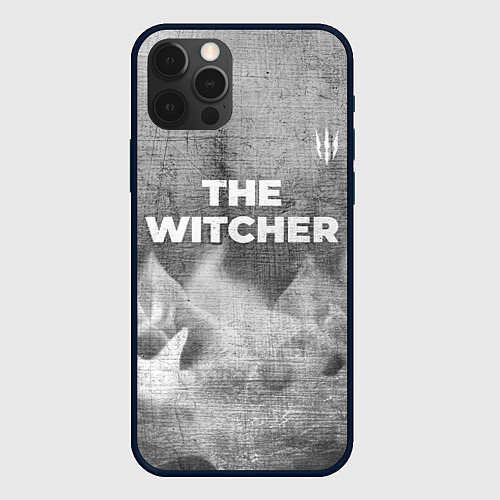 Чехол iPhone 12 Pro Max The Witcher - grey gradient посередине / 3D-Черный – фото 1