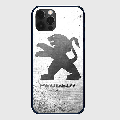 Чехол iPhone 12 Pro Max Peugeot - white gradient / 3D-Черный – фото 1