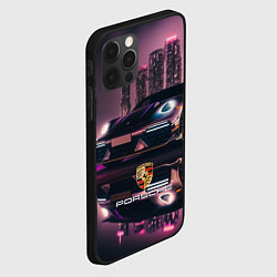 Чехол для iPhone 12 Pro Max Porshe night city, цвет: 3D-черный — фото 2