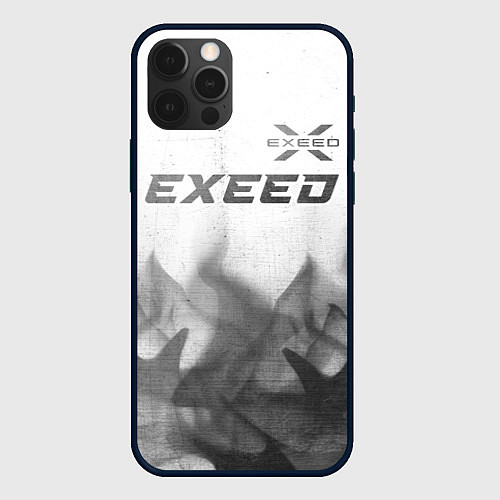 Чехол iPhone 12 Pro Max Exeed - white gradient посередине / 3D-Черный – фото 1