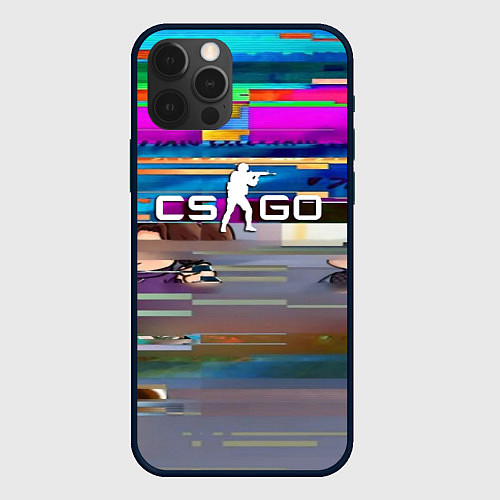 Чехол iPhone 12 Pro Max CSGO текстура скин / 3D-Черный – фото 1