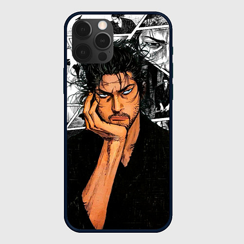 Чехол iPhone 12 Pro Max Musashi ponders / 3D-Черный – фото 1