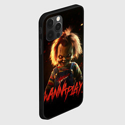 Чехол для iPhone 12 Pro Max Chucky wanna play?, цвет: 3D-черный — фото 2