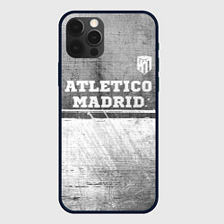 Чехол для iPhone 12 Pro Max Atletico Madrid - grey gradient посередине, цвет: 3D-черный