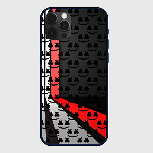 Чехол iPhone 12 Pro Max Marshmello pattern / 3D-Черный – фото 1