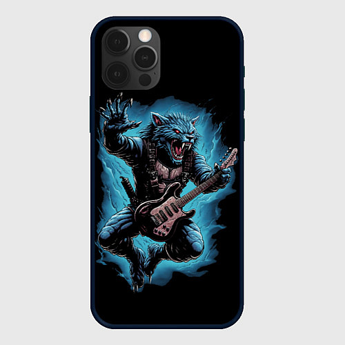 Чехол iPhone 12 Pro Max Оборотень гитарист / 3D-Черный – фото 1
