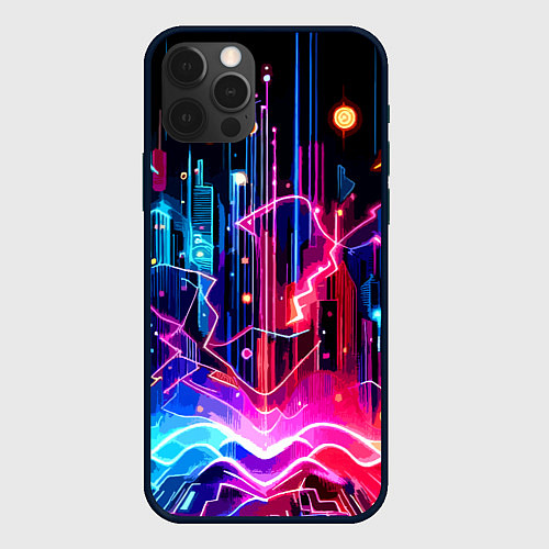 Чехол iPhone 12 Pro Max Neon fantasy - ai art / 3D-Черный – фото 1