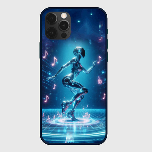 Чехол iPhone 12 Pro Max Cyber robot girl - ai art fantasy / 3D-Черный – фото 1