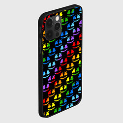 Чехол для iPhone 12 Pro Max Marshmello pattern neon, цвет: 3D-черный — фото 2