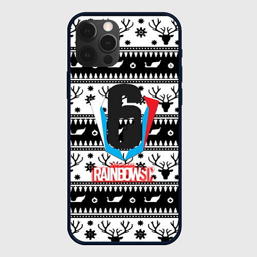 Чехол iPhone 12 Pro Max Rainbow six winter pattern / 3D-Черный – фото 1