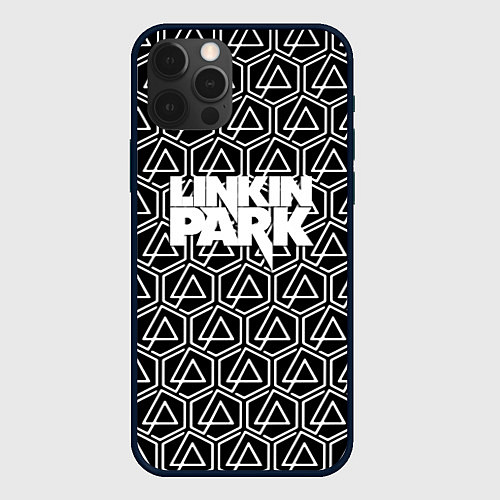 Чехол iPhone 12 Pro Max Linkin park pattern / 3D-Черный – фото 1