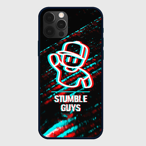 Чехол iPhone 12 Pro Max Stumble Guys в стиле glitch и баги графики на темн / 3D-Черный – фото 1