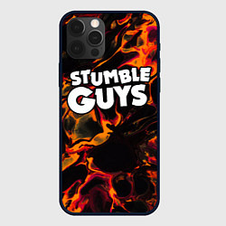 Чехол для iPhone 12 Pro Max Stumble Guys red lava, цвет: 3D-черный