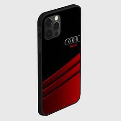 Чехол для iPhone 12 Pro Max AUDI carbon metal, цвет: 3D-черный — фото 2