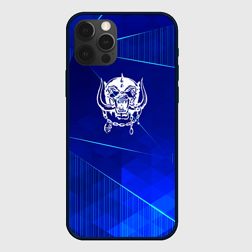 Чехол iPhone 12 Pro Max Motorhead blue poly / 3D-Черный – фото 1