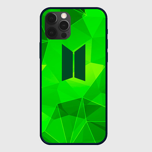 Чехол iPhone 12 Pro Max BTS green poly / 3D-Черный – фото 1