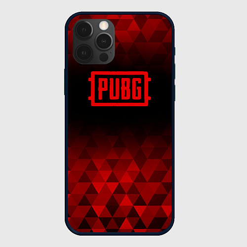 Чехол iPhone 12 Pro Max PUBG red poly / 3D-Черный – фото 1