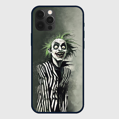 Чехол iPhone 12 Pro Max Сумасшедший Битлджус / 3D-Черный – фото 1