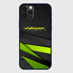 Чехол iPhone 12 Pro Max Cyberpunk 2077 stripes line