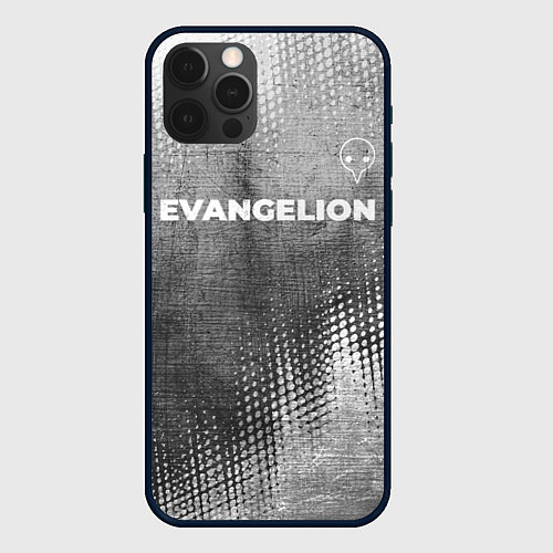 Чехол iPhone 12 Pro Max Evangelion - grey gradient посередине / 3D-Черный – фото 1