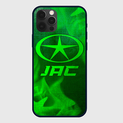 Чехол iPhone 12 Pro Max JAC - green gradient / 3D-Черный – фото 1