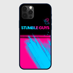 Чехол iPhone 12 Pro Max Stumble Guys - neon gradient посередине