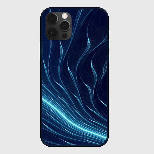 Чехол iPhone 12 Pro Max Линии абстрактные неоновые / 3D-Черный – фото 1