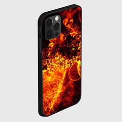 Чехол для iPhone 12 Pro Max Огненный фрактал текстура, цвет: 3D-черный — фото 2