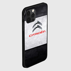 Чехол для iPhone 12 Pro Max Citroen grey metal, цвет: 3D-черный — фото 2