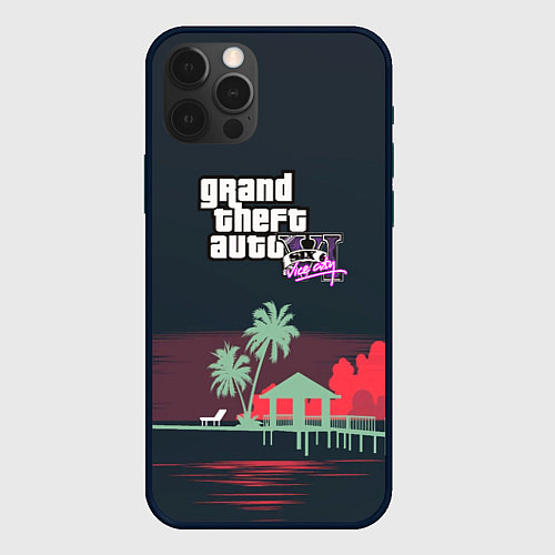 Чехол iPhone 12 Pro Max GTA tropix game / 3D-Черный – фото 1