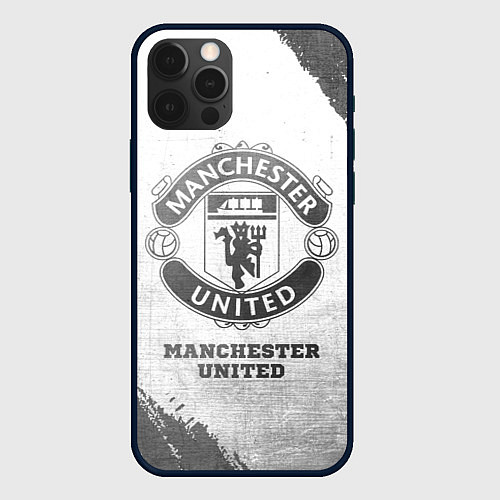 Чехол iPhone 12 Pro Max Manchester United - white gradient / 3D-Черный – фото 1