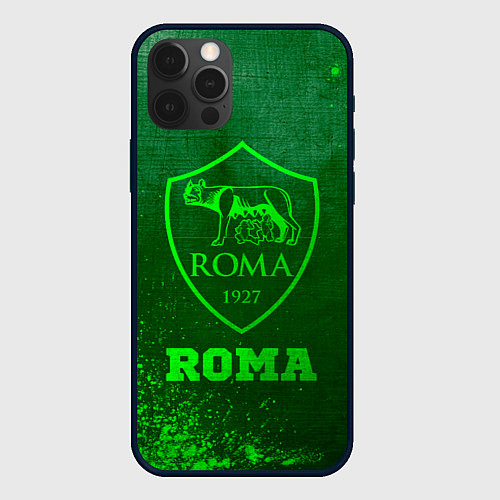 Чехол iPhone 12 Pro Max Roma - green gradient / 3D-Черный – фото 1