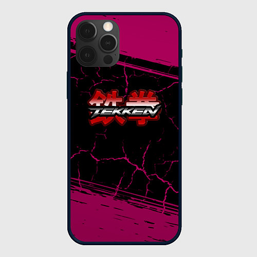 Чехол iPhone 12 Pro Max Теккен трещины / 3D-Черный – фото 1