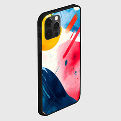 Чехол для iPhone 12 Pro Max Абстрактные мазки красок, цвет: 3D-черный — фото 2